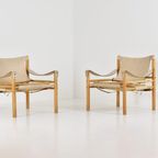 Safari Sirocco Easy Chairs From Arne Norell In Light Peach Leather thumbnail 6