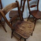 Antieke Engelse Windsor Stoelen Eetkamerstoelen, Set Van 5 thumbnail 9