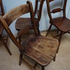 Antieke Engelse Windsor Oxford Eetkamerstoelen, Set Van 5 thumbnail 9