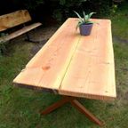 Prachtige Grote Boomstam Tuinset : Tuintafel En Bank 220 Cm thumbnail 13