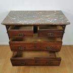 Vintage Antiek Dressoir Commode Ladekast, Badkamermeubel Met Marmer Blad 26 thumbnail 7