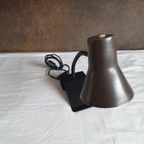 Vintage - Tafellamp - Bureaulamp - Anvia - Zwart- Bruine Kap. thumbnail 6
