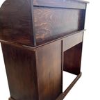 Vintage Houten Bureau Met Rolluik – Retro Stijl thumbnail 15