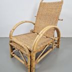Vintage Boho Rotan Ligstoel Lounge Chair '60 Verstelbaar thumbnail 10