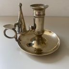 Antieke Kandelaar In Massief Koper thumbnail 4