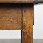 Prachtige, Karaktervolle Antieke Eikenhouten Franse Eettafel Uit De 18e Eeuw Met 2 Lades thumbnail 10