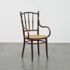 Leuke Originele Vintage Thonet Bistro Design Stoel Met Armleuningen thumbnail 6