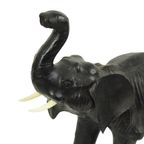 Grote Vintage Lederen Olifant Omersa Stijl Beeld Sculptuur 50cm thumbnail 9