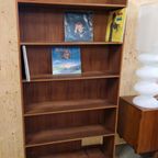 Grote Boekenkast Vintage Boekenkast Teakfineer Wandkast Kast thumbnail 15