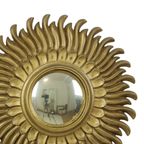 Vintage Zonnespiegel Sunburst Spiegel Convex Goud Hars 42Cm thumbnail 7