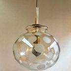 Leuke Vintage Hanglamp Met Rookglas En Messing Armatuur thumbnail 6