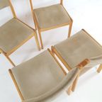 4X Vintage Danish Dining Chairs Stoelen Findahl Beige Eiken thumbnail 8