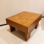 Set Of Two Brutalist Side Tables With Top Of Oak Panels thumbnail 8