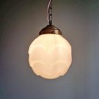 Art Deco Hanglamp In Wit Opaline Glas, 1920-30S thumbnail 12