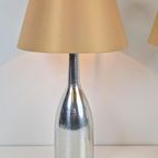 Set 2 Vintage Ikea Tafellamp Design Fleslamp Zilver Lamp '70 thumbnail 5