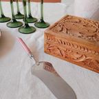 Vintage Taartschep Zilverkleurig Roze Handvat thumbnail 6