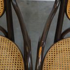 Set Van 4 Hoge Vintage Bentwood “Long John” Thonet Design Stoelen Met Armleuningen thumbnail 13