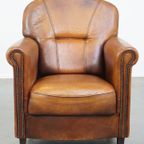 Mooie En Comfortabele Karakteristieke Schapenleren Fauteuil/Armchair Met Een Prachtig Patina thumbnail 3