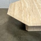 Vintage Achthoekige Travertin Salontafel, 1970’s thumbnail 3