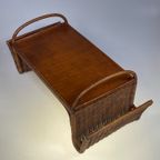 Vintage Rotan Salontafel / Bijzettafel, Met Lectuurbak 1960 - 1970 thumbnail 4