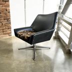 Vintage Zwarte Fauteuil. / Stoel / Eenzit Met Stervoet thumbnail 2