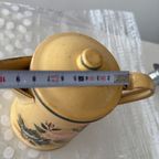 Vintage Haïti Grote Sier Theepot Met Beide Kanten Rozen Dessin thumbnail 3