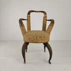 Zeldzame, Zeer Decoratieve 19E-Eeuwse Stierenhoornfauteuil (1870) thumbnail 8