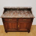 Vintage Frans Dressoir Commode, Ladekast Badkamermeubel Met Marmer Blad 209 thumbnail 5