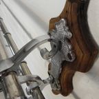 Verchroomde Art Deco Wandkapstok Met 6 Haken, Jaren 30 thumbnail 21