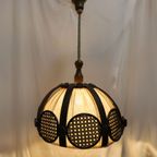 Vintage Manou Bamboe/Webbing Lamp, Jaren '70 thumbnail 2