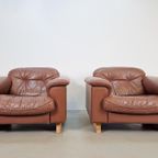 Vintage Set Of 2 De Sede Ds 101 Fauteuil Dik Bruin Leer ’70 thumbnail 7