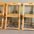 Set Van 3 Vintage Mid Century Houten Klapstoelen thumbnail 15