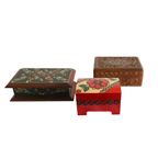 Vintage Houten Doosje Met Ingelegde Takken, Jaren, India '60 thumbnail 4
