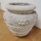 Brocante Franse Stenen Tuinvaas, Bloempot Tuinpot Steen 403 thumbnail 3