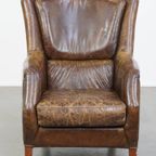 Statige En Comfortabele Generfde Rundleren Armchair Met Een Tijdloos Design En Een Mooie Kleur thumbnail 9