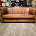 Engelse Vintage Bendic Chesterfield 2,5 Zits Bank Cognac Leer thumbnail 4