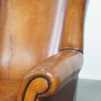 Geweldige Set Van 2 Luxe En Comfortabele Schapenleren Oorfauteuils Met Zwarte Biezen thumbnail 14