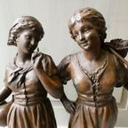 Ernest Rancoulet "2 Dames" Sculptuur. thumbnail 9