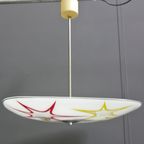 Ceiling Lamp By Inva In White Glass Red And Yellow Stars 1960S thumbnail 4