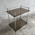 Brass Silver Smoked Glass Side Table thumbnail 2