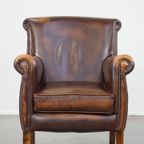 Donkerbruine Rundleren Engelse Stijl Fauteuil/armchair Met Een Robuuste Uitstraling thumbnail 3