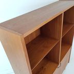 Vintage Deense Boekenkast Met Klep Teak Fineer thumbnail 6