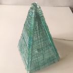 French Glass Pyramid Shaped Sculptured Table Lamp, 1970S thumbnail 5