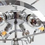 Vintage Hanglamp 6 Lichtpunten Rookglazen Schijven thumbnail 4