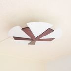 Acrylic Triangles And Teak Wooden Ceiling Lamp, 1960S thumbnail 2