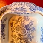 Antieke Engelse Aziatische Fazantenschaal Met Het Iconische Blauw-witte Patroon thumbnail 10