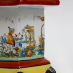 Elka Gdr Vintage Porseleinen Parfumlamp Pagode Met Japanse Voorstelling thumbnail 3