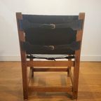 Brutalist Armstoelen In Eik En Tuigleer 1960 thumbnail 9