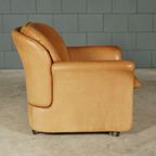 Vintage Leren Fauteuil Met Hocker – Hans Kaufeld – Jaren 70 thumbnail 3