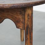 Prachtige Grote Antieke Engelse Pinewood Cricket/ Center Table, Bijzettafel Uit De 19e Eeuw thumbnail 13
